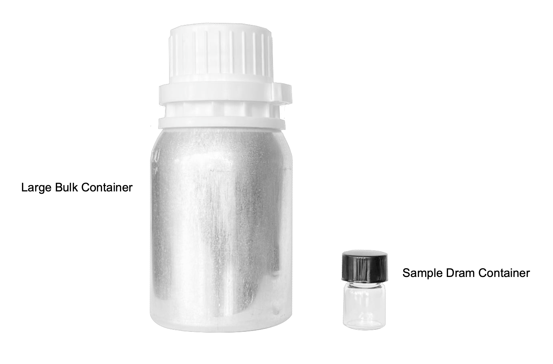 Large Bulk Container and Sample Dram Container